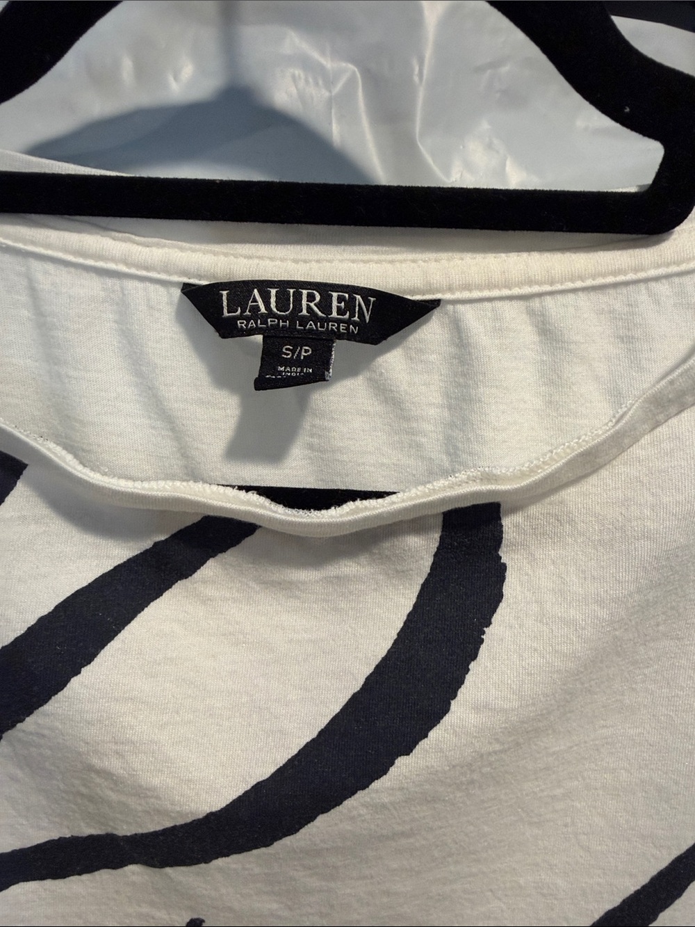 Lauren Ralph Lauren White Tee with Black Script Print BLACK LABEL - Picture 2 of 6